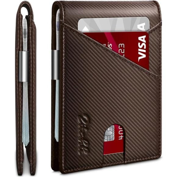 RFID Blocking Bifold Minimalist Wallets with Gift Box Chocolate